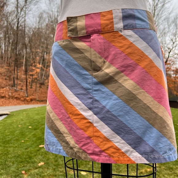 i.e. Relaxed 100% Cotton Rainbow Stripe Mini Skirt Petite Size 6P - Picture 10 of 10